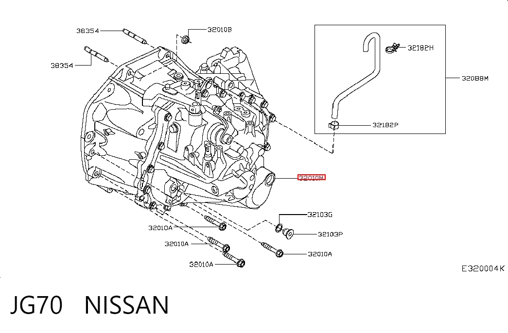 JG70 Nissan/Infiniti Caixa de Mudança montada (caixa mecânica de velocidades)