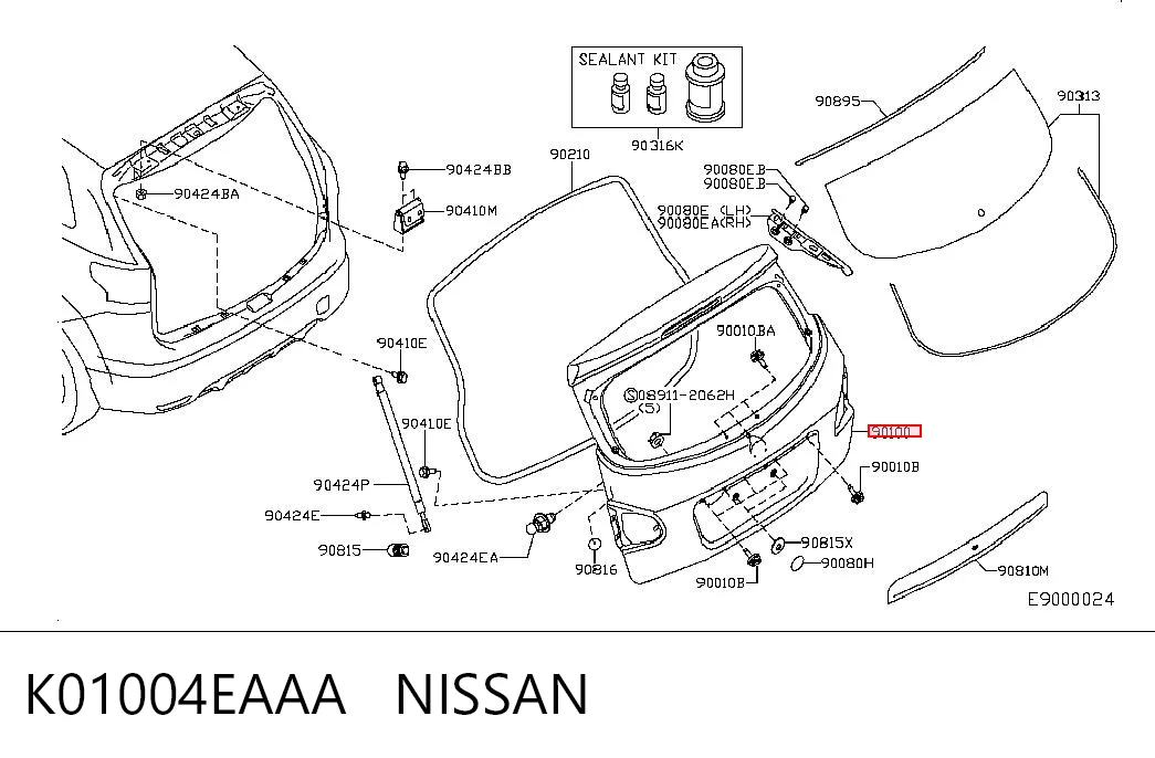 Porta traseira (3ª/5ª porta-malas (tampa de alcapão) Nissan Qashqai II J11 ao melhor preço