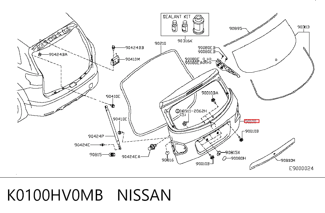  Porta traseira (3ª/5ª porta-malas (tampa de alcapão) Nissan Qashqai II SUV (J11) (2013 - 2021) II