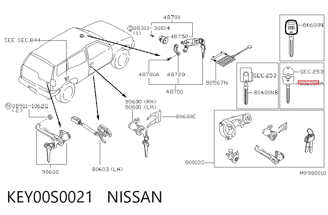 KEY00S0021 Nissan/Infiniti