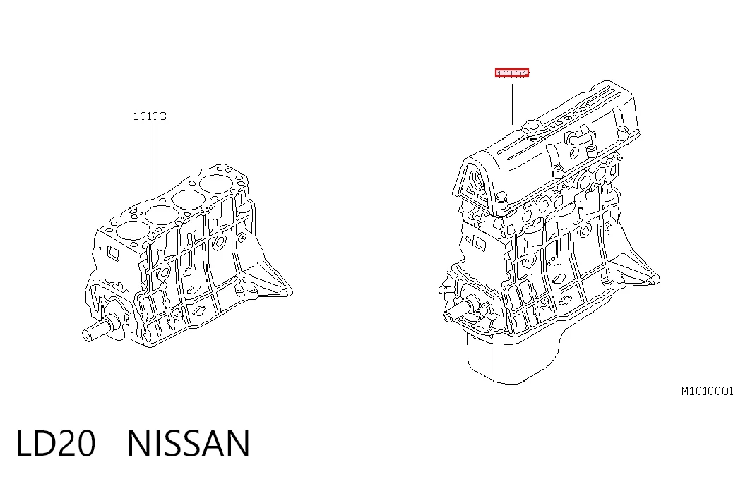 LD20 Nissan/Infiniti Motor montado