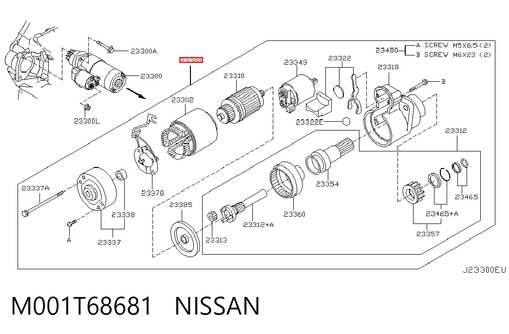 M001T68681 Nissan/Infiniti Motor de arranco