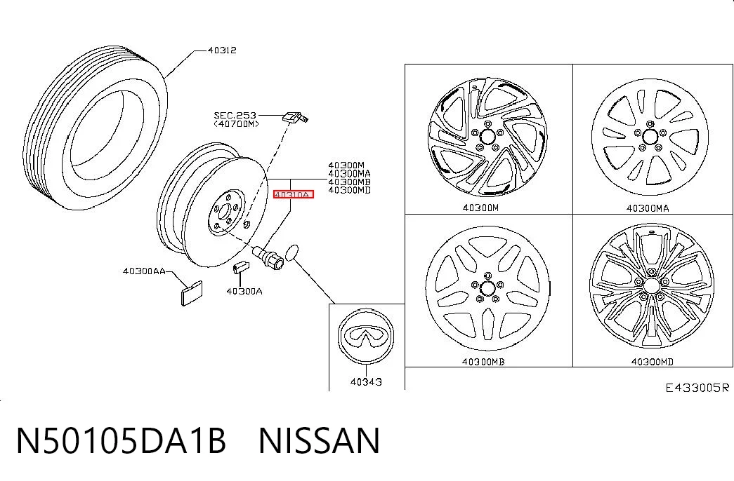 N50105DA1B Nissan/Infiniti
