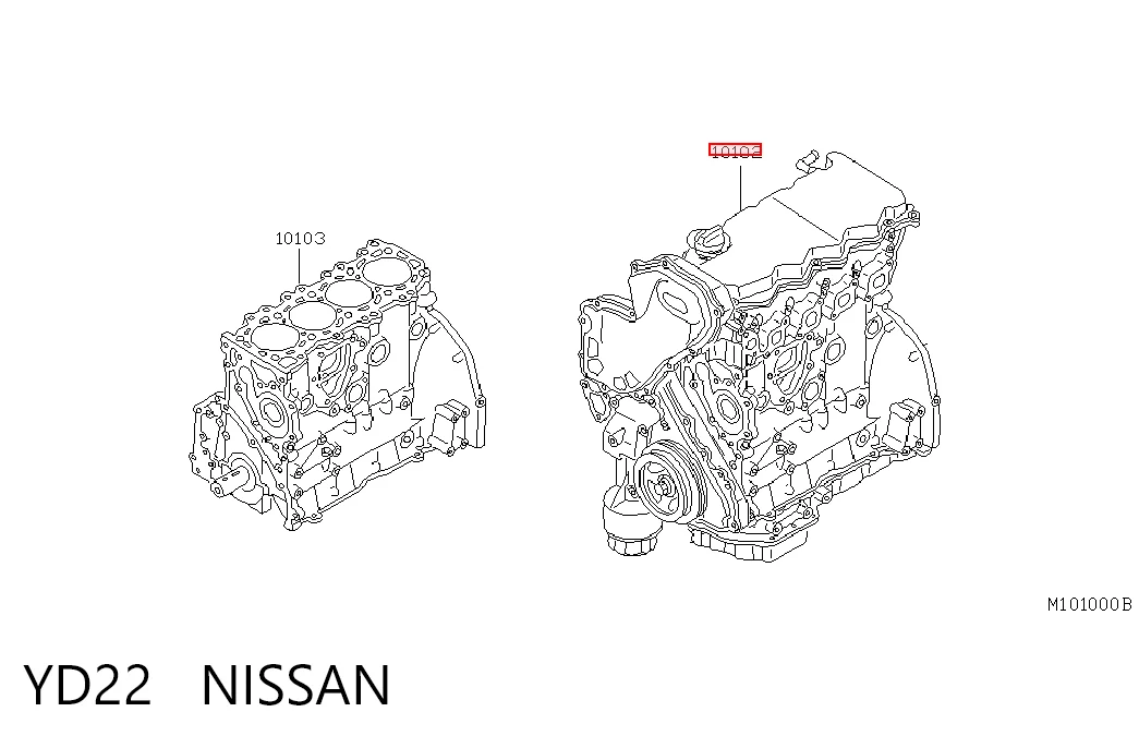 YD22 Nissan/Infiniti Motor montado
