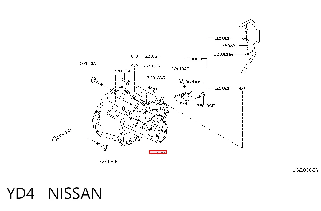 YD4 Nissan/Infiniti Caixa de Mudança montada (caixa mecânica de velocidades)