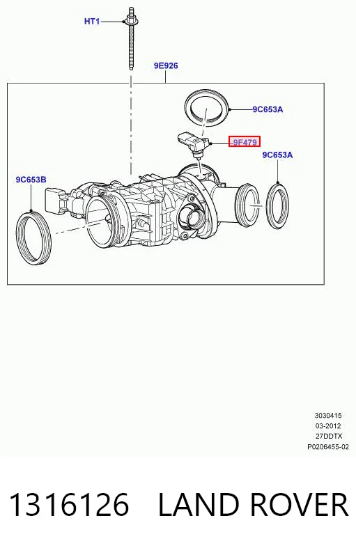 1316126 Land Rover Sensor de pressão no coletor de admissão, MAP