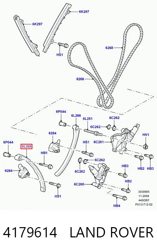 Amortecedor de cadeia do mecanismo de distribuição de gás, esquerdo Land Rover Discovery III LR3 ao melhor preço