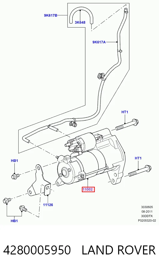 Motor de arranco Land Rover Range Rover SPORT II L494