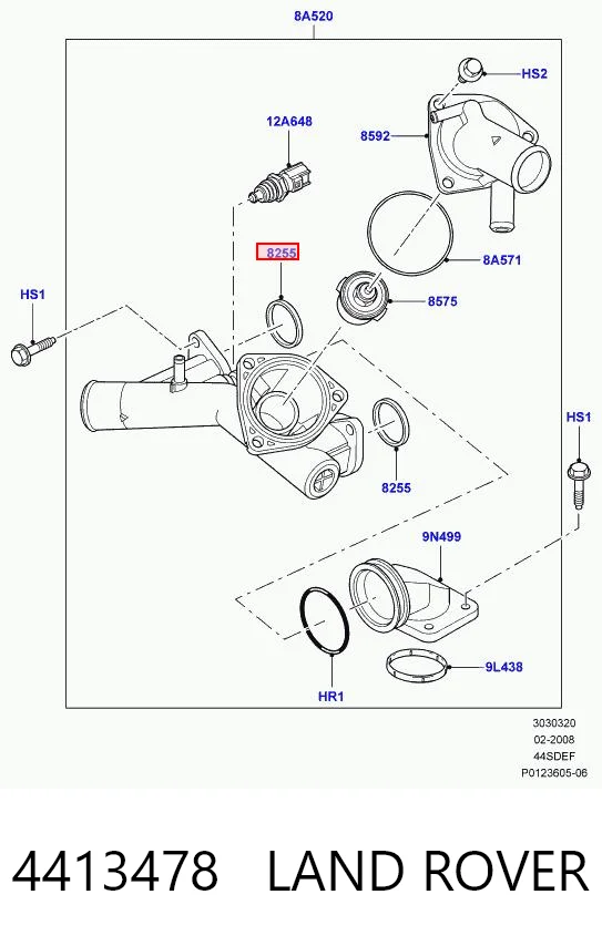 Vedante de termostato para Land Rover Range Rover SPORT I L320