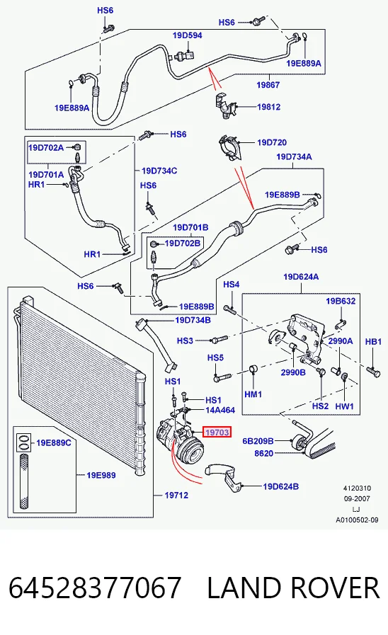  Compressor de aparelho de ar condicionado Land Rover Range Rover III SUV (L322) (2002 - 2009) III