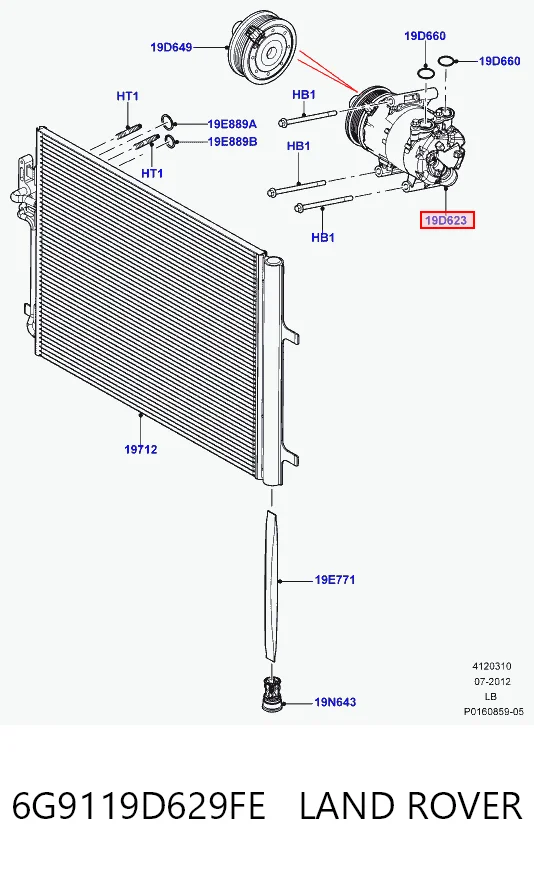 Compressor de aparelho de ar condicionado para Land Rover Freelander II L359