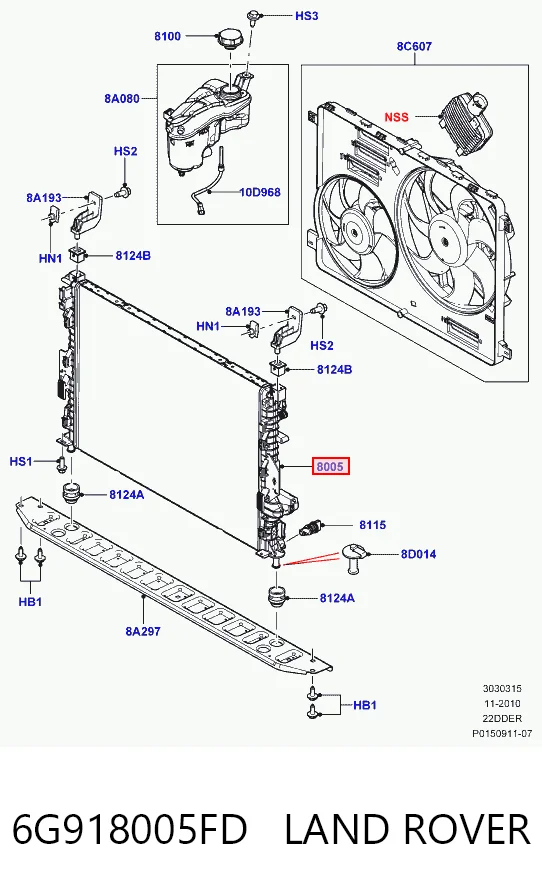  Radiador de esfriamento de motor Ford Mondeo IV sedan (CA2) (2007 - 2014) IV
