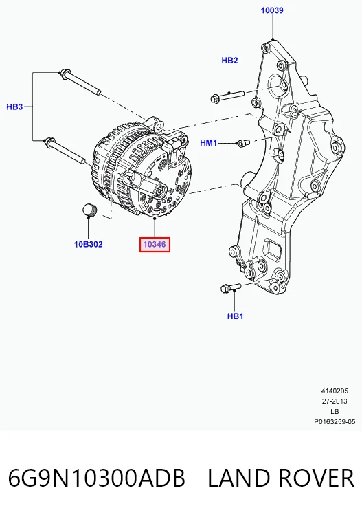 6G9N10300ADB Land Rover Gerador