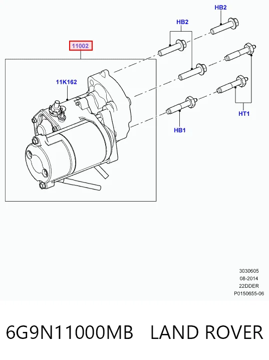 6G9N11000MB Land Rover Motor de arranco