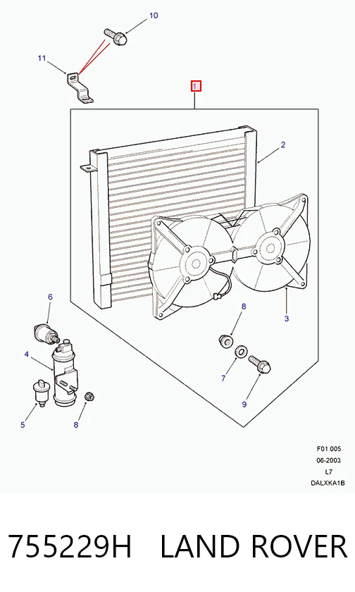 Radiador de aparelho de ar condicionado Land Rover Range Rover II LP, P38A