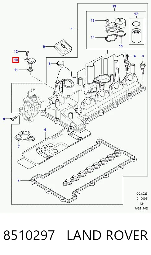 8510297 Land Rover Sensor de posição da árvore distribuidora