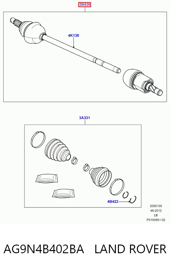  Semieixo traseiro Land Rover Freelander II SUV (L359) (2006 - 2014) II