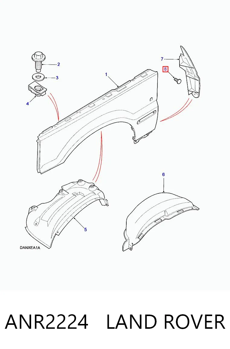 ANR2224 Land Rover Cápsula (prendedor) de fixação do pára-choque dianteiro