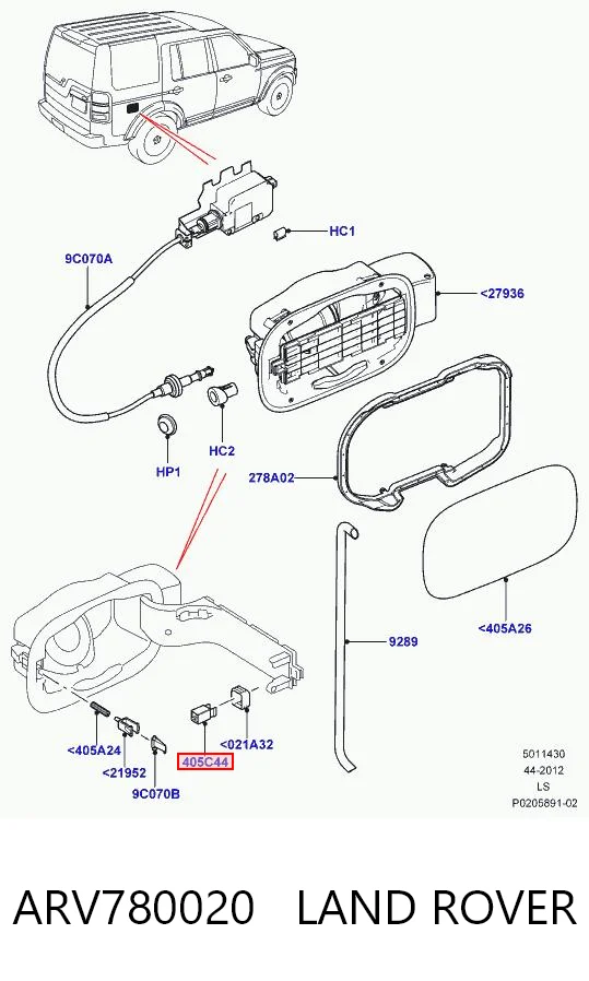 ARV780020 Land Rover Fixador do alcapão do tanque de combustível