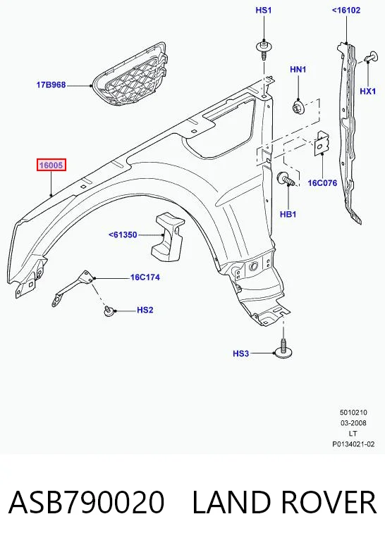 Pára-lama dianteiro direito para Land Rover Range Rover SPORT I L320