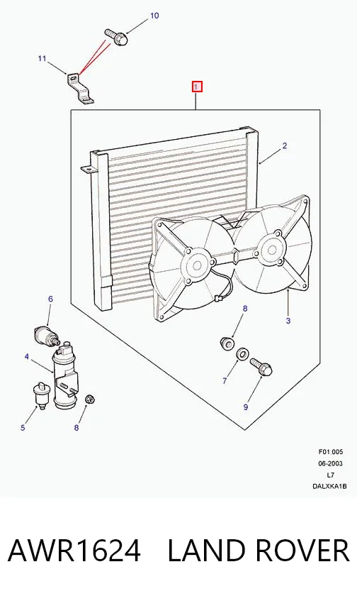  Radiador de aparelho de ar condicionado Land Rover Range Rover II SUV (LP, P38A) (1994 - 2002) II