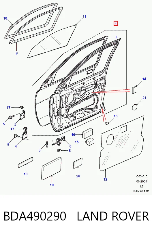 Porta dianteira esquerda Land Rover Freelander I L314