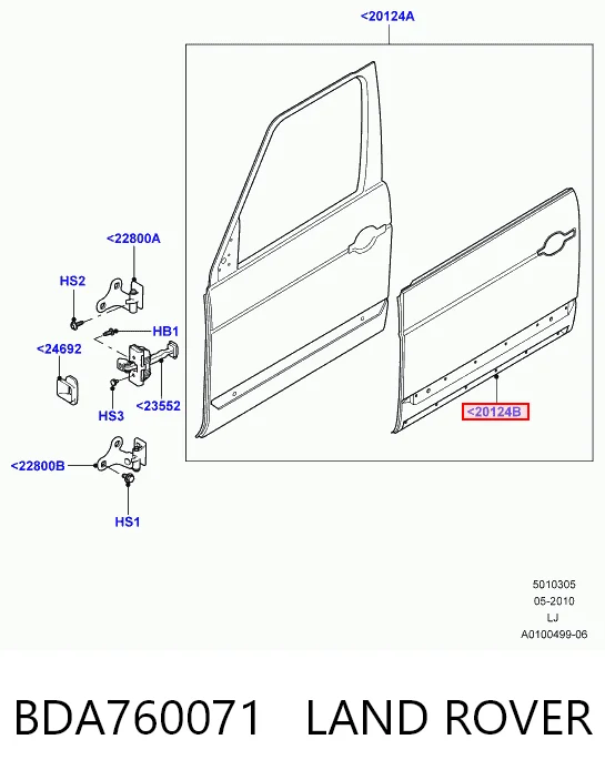 Porta dianteira esquerda para Land Rover Range Rover III L322