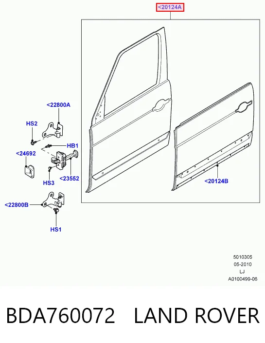 Porta dianteira esquerda Land Rover Range Rover III L322