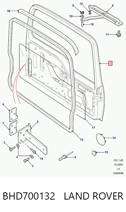 Porta traseira (3ª/5ª porta-malas (tampa de alcapão) para Land Rover Discovery II LJ ,LT