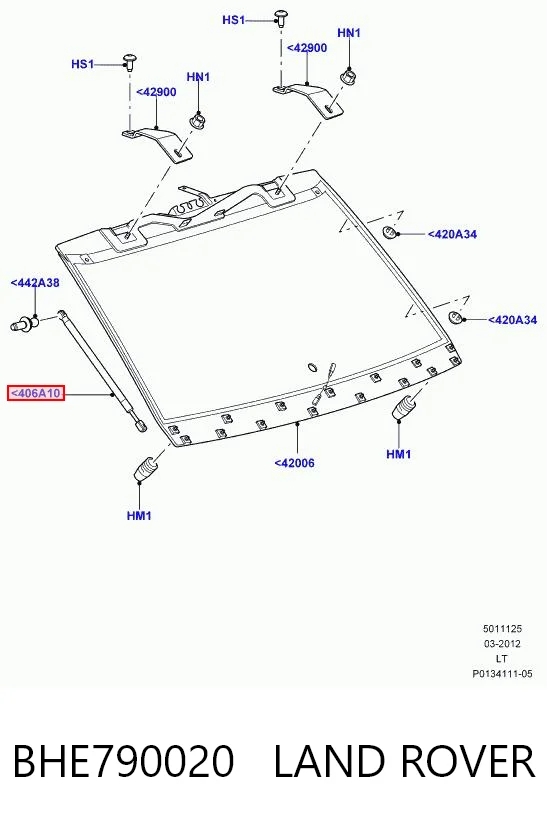 BHE790020 Land Rover Amortecedor de tampa de porta-malas (de 3ª/5ª porta traseira)