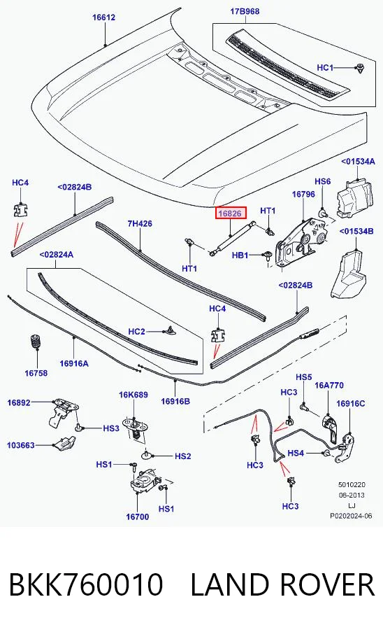 BKK760010 Land Rover Amortecedor da capota