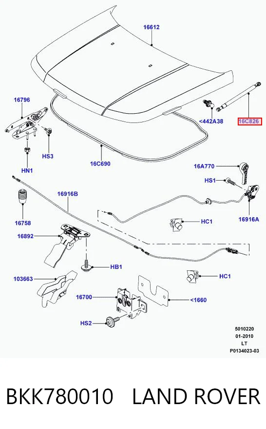 BKK780010 Land Rover Amortecedor da capota