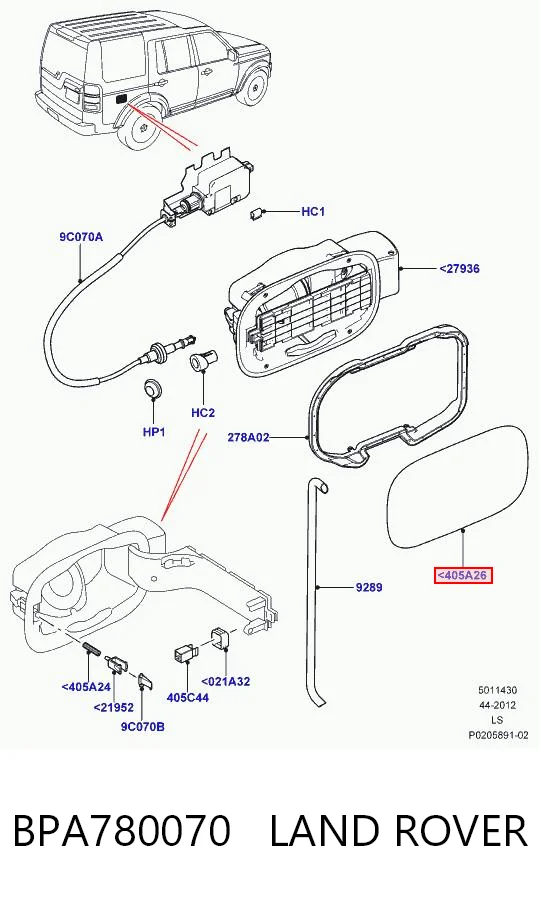 Alcapão do tanque de combustível para Land Rover Range Rover SPORT I L320