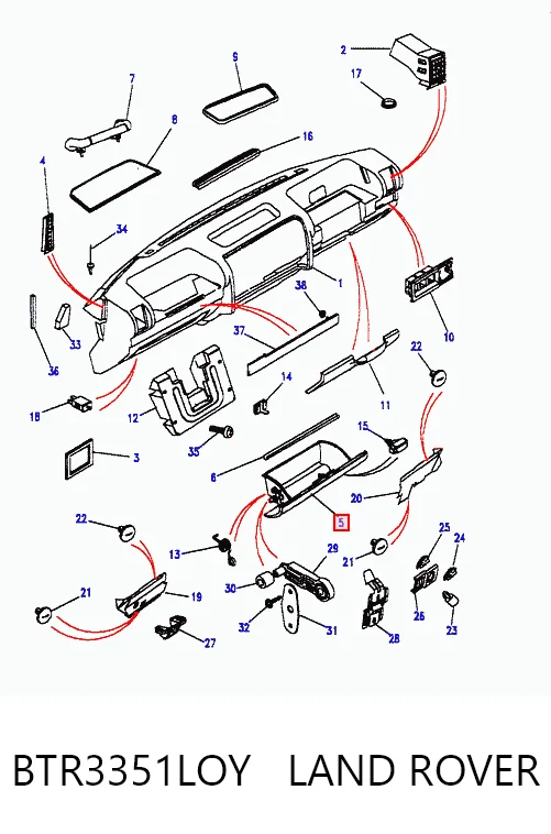 Caixa para porta-luvas (porta-luvas) Land Rover Discovery II LJ ,LT ao melhor preço