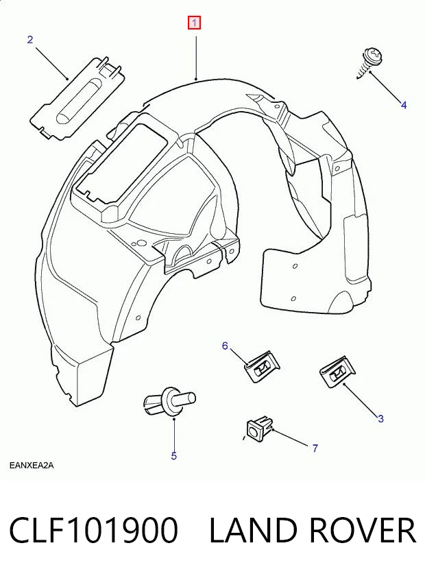 Guarda-barras direito do pára-lama dianteiro Land Rover Freelander I L314