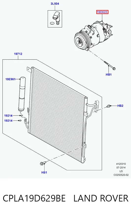 Compressor de aparelho de ar condicionado Land Rover Range Rover EVOQUE L551