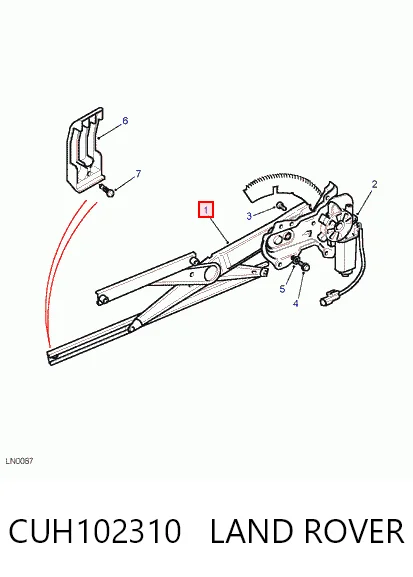 Mecanismo de acionamento de vidro da porta dianteira esquerda Land Rover Discovery II LJ ,LT