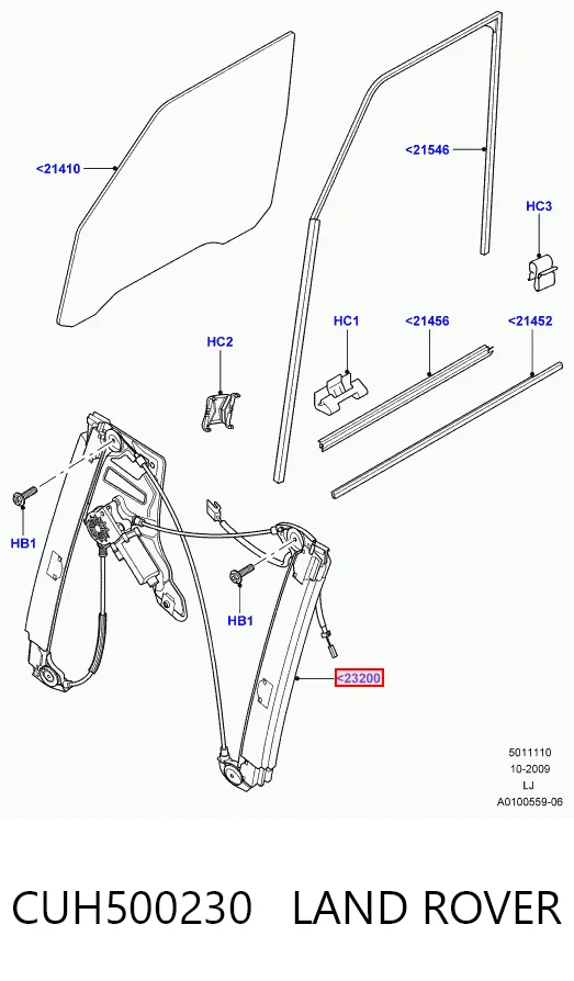 Mecanismo de acionamento de vidro da porta dianteira esquerda Land Rover Range Rover preço, a partir de 66,99 USD
