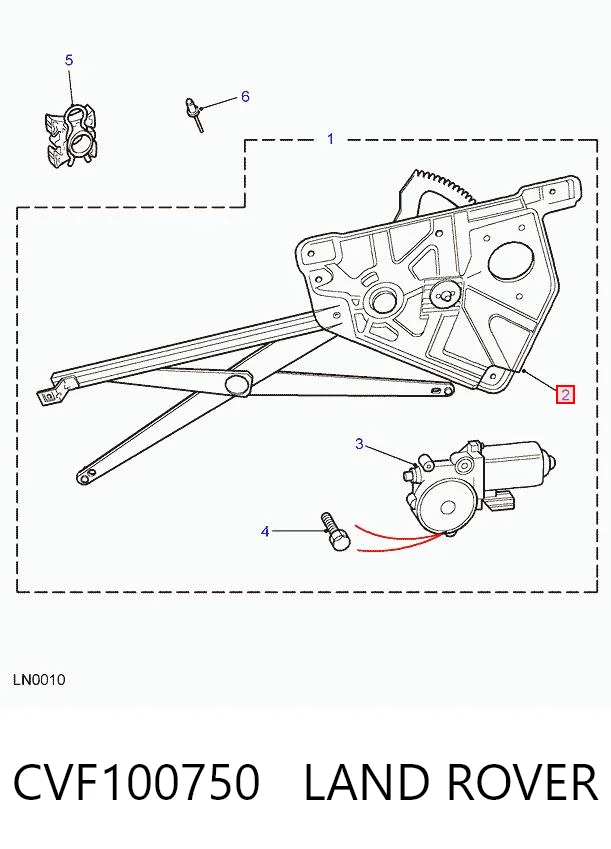 Mecanismo de acionamento de vidro da porta dianteira esquerda Land Rover Range Rover II LP, P38A