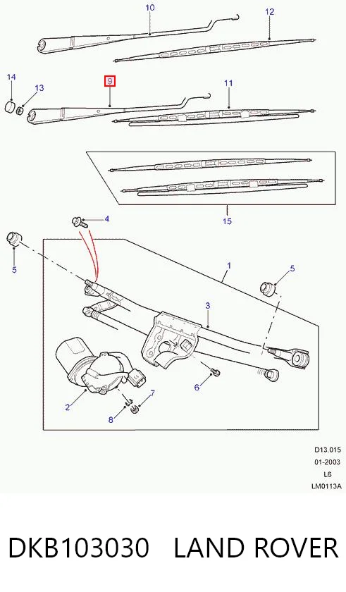 Braço de limpa-pára-brisas do pára-brisas para Land Rover Freelander I L314
