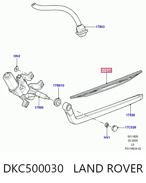 Limpa-pára-brisas de vidro traseiro para Land Rover Discovery IV L319