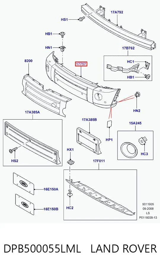 Pára-choque dianteiro para Land Rover Discovery III LR3