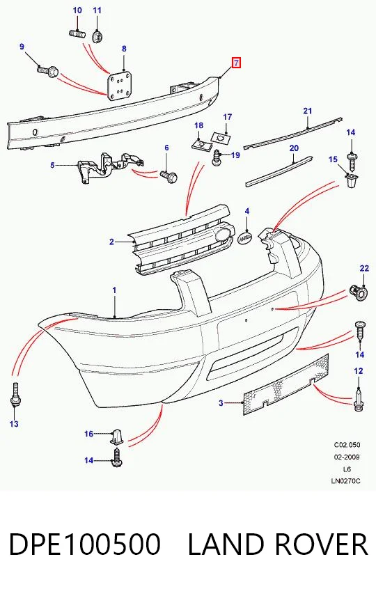 Reforçador do pára-choque dianteiro para Land Rover Freelander I L314