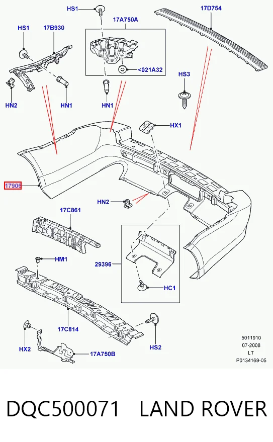 Pára-choque traseiro para Land Rover Range Rover SPORT I L320