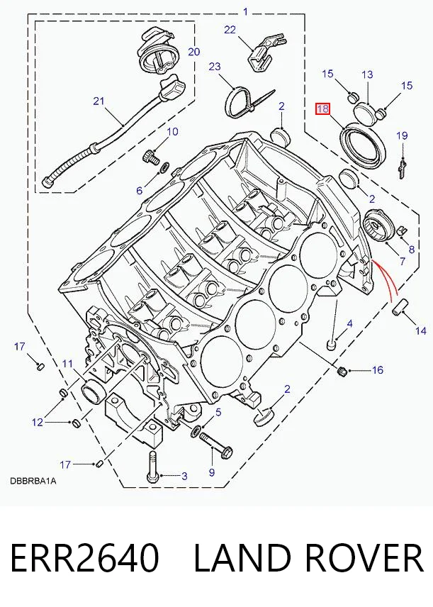 ERR2640 Land Rover Vedação traseira de cambota de motor