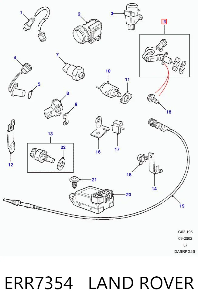 ERR7354 Land Rover Sensor de posição (de revoluções) de cambota