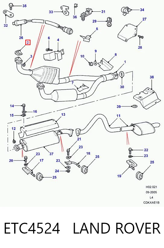 Vedante de tubo de admissão do silenciador Land Rover Discovery I LG, LJ