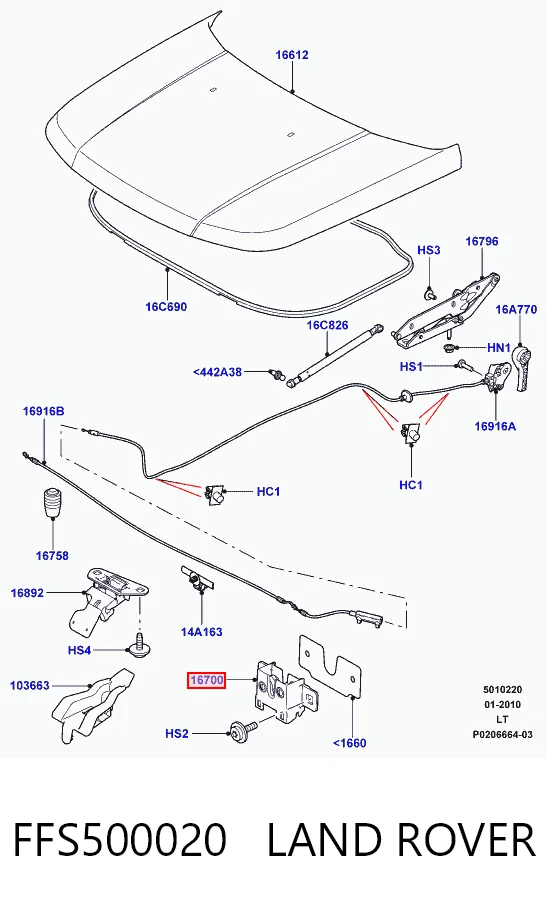 Fecho da capota para Land Rover Range Rover SPORT II L494