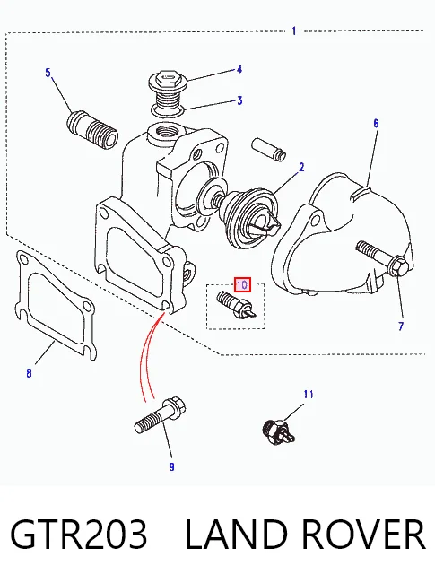 Sensor de temperatura do fluido de esfriamento Land Rover Discovery I LG, LJ