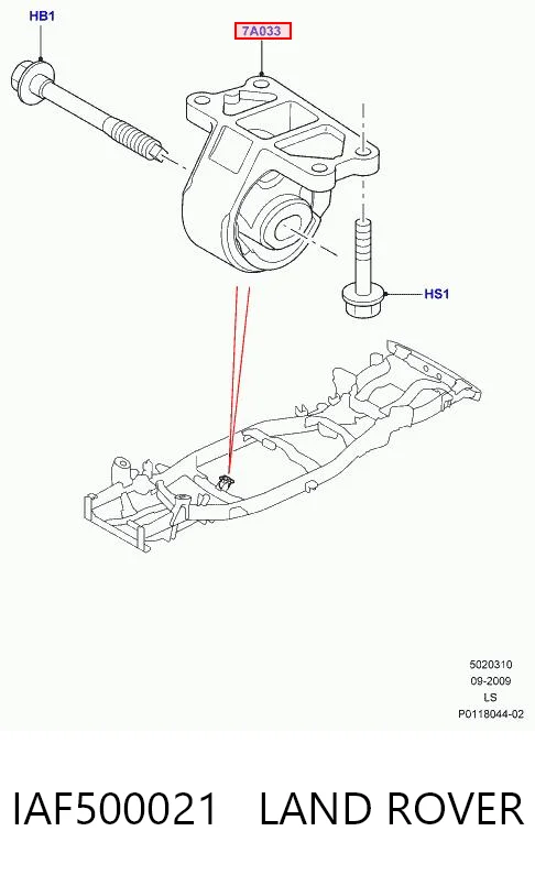 Coxim de transmissão (suporte da caixa de mudança) para Land Rover Range Rover SPORT II L494